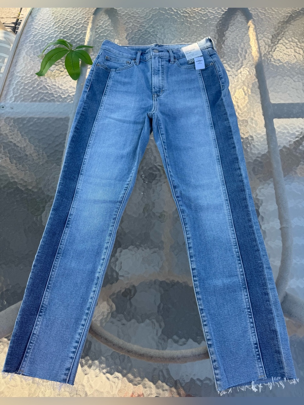💙🩵NWT GAP High Rise Vintage Slim Jeans Two Tone Side Stripe Size 29 8R